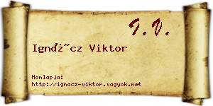 Ignácz Viktor névjegykártya